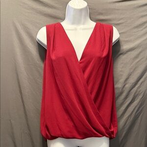 Lulu's Vibrant Red Wrap Blouse